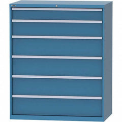 LISTA - 6 Drawer, 159 Compartment Bright Blue Steel Modular Storage Cabinet - Benchmark Tooling