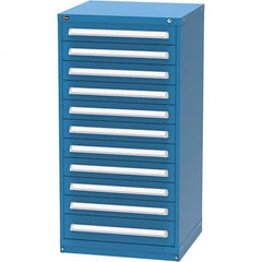 Vidmar - 11 Drawer, 124 Compartment Bright Blue Steel Modular Storage Cabinet - Benchmark Tooling