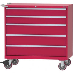 LISTA - 5 Drawer, 99 Compartment Bright Blue Steel Modular Storage Cabinet - Benchmark Tooling