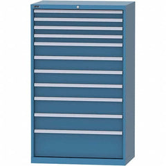 LISTA - 11 Drawer, 84 Compartment Bright Blue Steel Modular Storage Cabinet - Benchmark Tooling