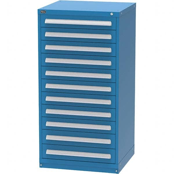 Vidmar - 11 Drawer, 344 Compartment Bright Blue Steel Modular Storage Cabinet - Benchmark Tooling