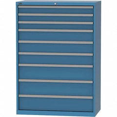 LISTA - 9 Drawer, 84 Compartment Bright Blue Steel Modular Storage Cabinet - Benchmark Tooling