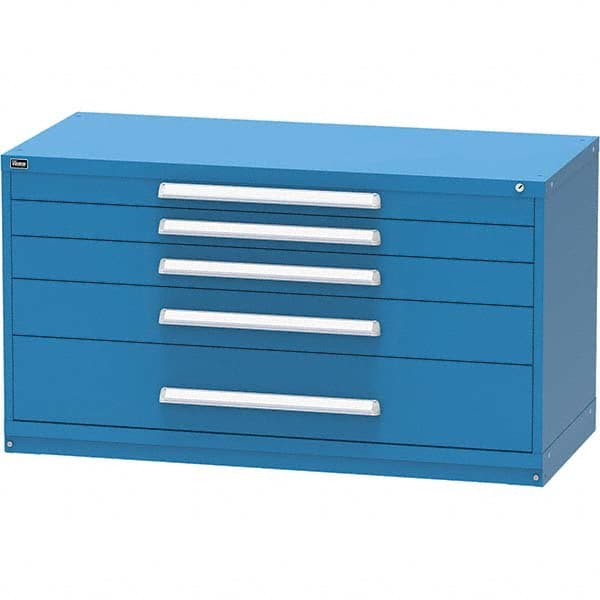 Vidmar - 5 Drawer, 45 Compartment Bright Blue Steel Modular Storage Cabinet - Benchmark Tooling
