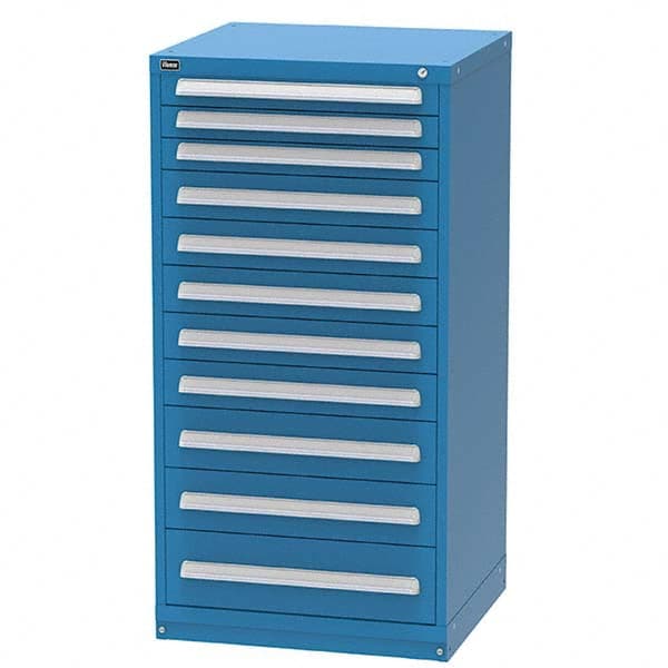 Vidmar - 11 Drawer, 344 Compartment Bright Blue Steel Modular Storage Cabinet - Benchmark Tooling