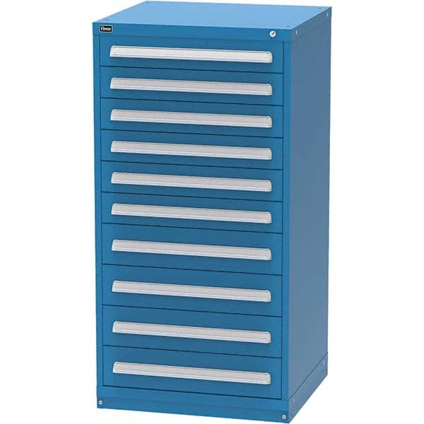 Vidmar - 10 Drawer Bright Blue Steel Modular Storage Cabinet - Benchmark Tooling