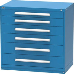 Vidmar - 6 Drawer, 45 Compartment Bright Blue Steel Modular Storage Cabinet - Benchmark Tooling