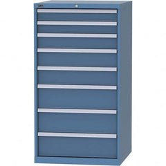 LISTA - 8 Drawer, 45 Compartment Bright Blue Steel Modular Storage Cabinet - Benchmark Tooling