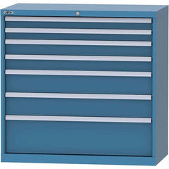 LISTA - 7 Drawer, 84 Compartment Red Steel Modular Storage Cabinet - Benchmark Tooling