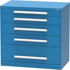 Vidmar - 5 Drawer, 45 Compartment Bright Blue Steel Modular Storage Cabinet - Benchmark Tooling