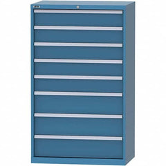 LISTA - 8 Drawer, 84 Compartment Bright Blue Steel Modular Storage Cabinet - Benchmark Tooling