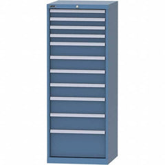 LISTA - 11 Drawer, 84 Compartment Bright Blue Steel Modular Storage Cabinet - Benchmark Tooling