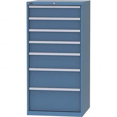 LISTA - 7 Drawer, 45 Compartment Bright Blue Steel Modular Storage Cabinet - Benchmark Tooling