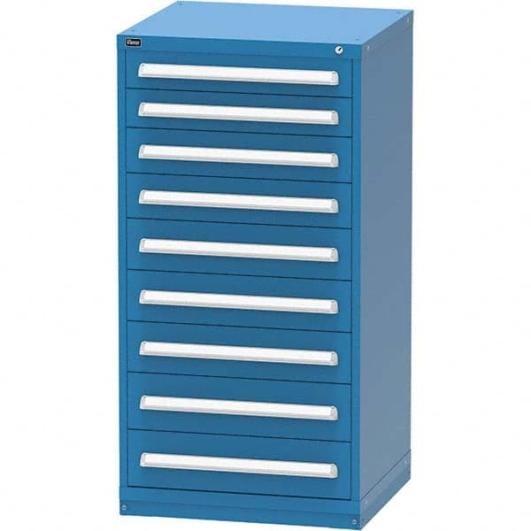 Vidmar - 9 Drawer Bright Blue Steel Modular Storage Cabinet - Benchmark Tooling