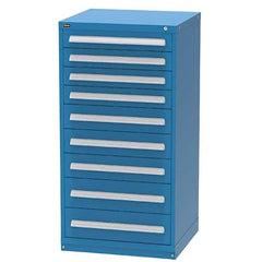 Vidmar - 9 Drawer, 344 Compartment Bright Blue Steel Modular Storage Cabinet - Benchmark Tooling
