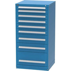 Vidmar - 9 Drawer Bright Blue Steel Modular Storage Cabinet - Benchmark Tooling