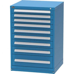 Vidmar - 9 Drawer, 344 Compartment Bright Blue Steel Modular Storage Cabinet - Benchmark Tooling