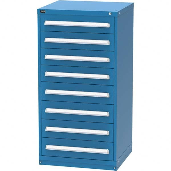 Vidmar - 8 Drawer, 124 Compartment Bright Blue Steel Modular Storage Cabinet - Benchmark Tooling