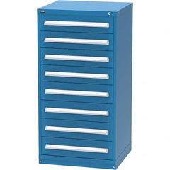 Vidmar - 8 Drawer, 124 Compartment Bright Blue Steel Modular Storage Cabinet - Benchmark Tooling
