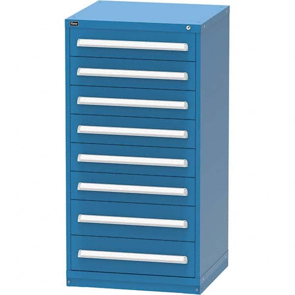 Vidmar - 8 Drawer, 124 Compartment Bright Blue Steel Modular Storage Cabinet - Benchmark Tooling