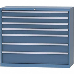 LISTA - 7 Drawer, 99 Compartment Bright Blue Steel Modular Storage Cabinet - Benchmark Tooling
