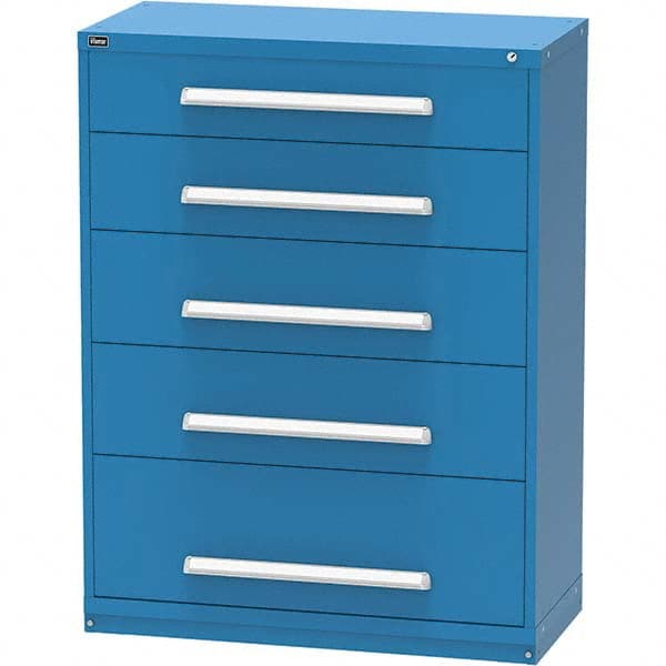 Vidmar - 5 Drawer, 45 Compartment Bright Blue Steel Modular Storage Cabinet - Benchmark Tooling