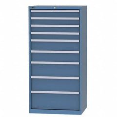 LISTA - 8 Drawer, 124 Compartment Bright Blue Steel Modular Storage Cabinet - Benchmark Tooling