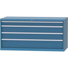 LISTA - 4 Drawer, 84 Compartment Bright Blue Steel Modular Storage Cabinet - Benchmark Tooling