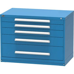 Vidmar - 5 Drawer, 45 Compartment Bright Blue Steel Modular Storage Cabinet - Benchmark Tooling