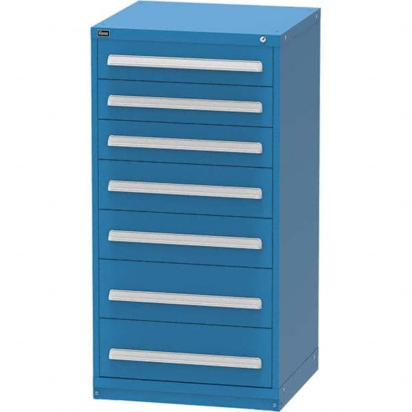 Vidmar - 7 Drawer Bright Blue Steel Modular Storage Cabinet - Benchmark Tooling