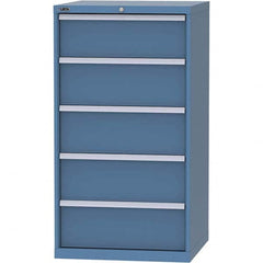 LISTA - 5 Drawer, 45 Compartment Bright Blue Steel Modular Storage Cabinet - Benchmark Tooling