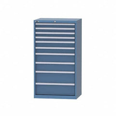 LISTA - 8 Drawer, 124 Compartment Bright Blue Steel Modular Storage Cabinet - Benchmark Tooling