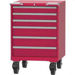 LISTA - 6 Drawer, 45 Compartment Red Steel Modular Storage Cabinet - Benchmark Tooling