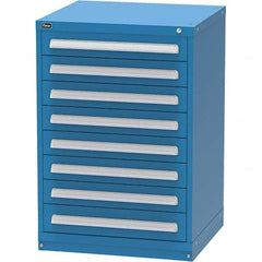 Vidmar - 8 Drawer, 344 Compartment Bright Blue Steel Modular Storage Cabinet - Benchmark Tooling