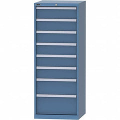 LISTA - 8 Drawer, 84 Compartment Bright Blue Steel Modular Storage Cabinet - Benchmark Tooling