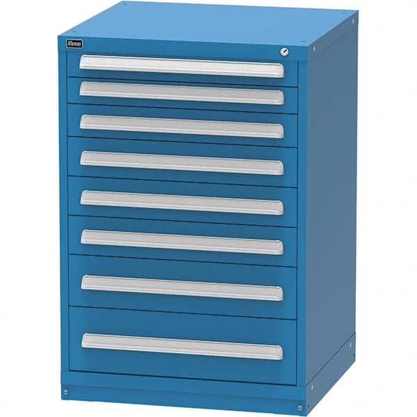 Vidmar - 8 Drawer Bright Blue Steel Modular Storage Cabinet - Benchmark Tooling
