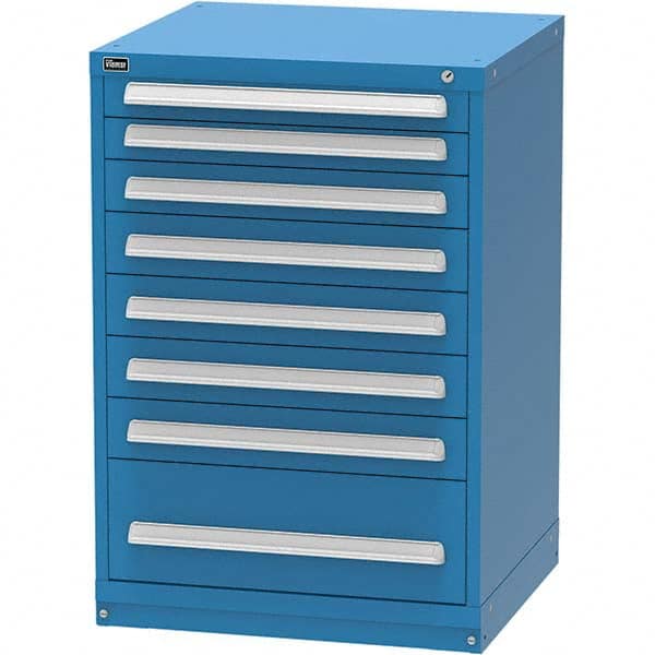 Vidmar - 8 Drawer, 124 Compartment Bright Blue Steel Modular Storage Cabinet - Benchmark Tooling