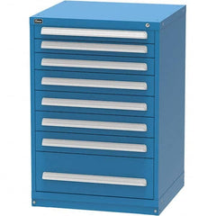 Vidmar - 8 Drawer, 124 Compartment Bright Blue Steel Modular Storage Cabinet - Benchmark Tooling