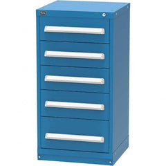 Vidmar - 5 Drawer Bright Blue Steel Modular Storage Cabinet - Benchmark Tooling