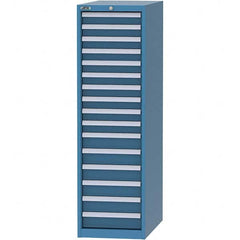 LISTA - 16 Drawer, 45 Compartment Bright Blue Steel Modular Storage Cabinet - Benchmark Tooling