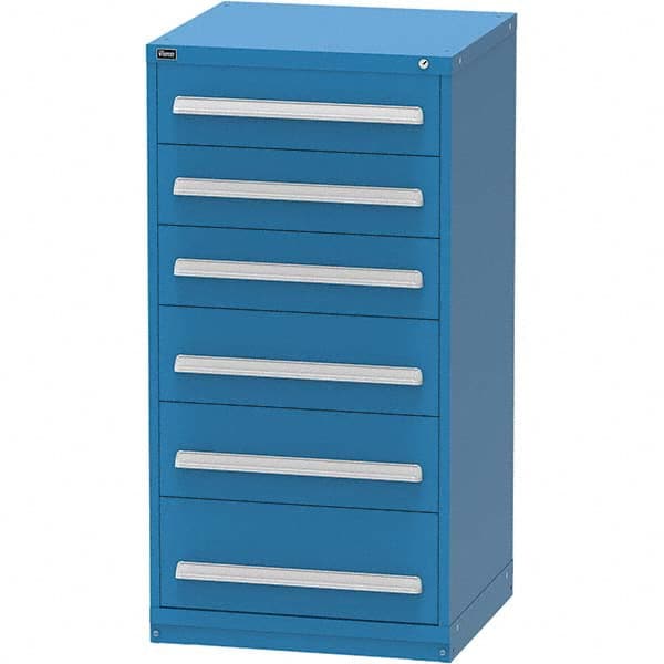 Vidmar - 6 Drawer Bright Blue Steel Modular Storage Cabinet - Benchmark Tooling