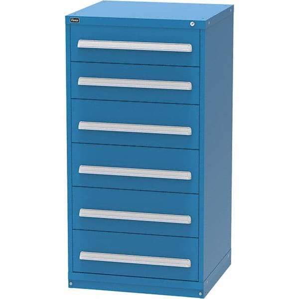 Vidmar - 6 Drawer Bright Blue Steel Modular Storage Cabinet - Benchmark Tooling