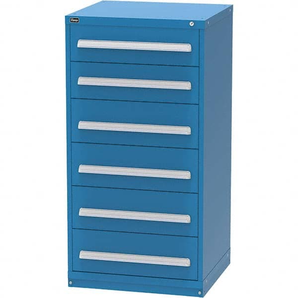 Vidmar - 6 Drawer, 344 Compartment Bright Blue Steel Modular Storage Cabinet - Benchmark Tooling