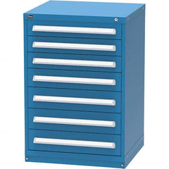 Vidmar - 7 Drawer, 124 Compartment Bright Blue Steel Modular Storage Cabinet - Benchmark Tooling