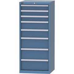 LISTA - 8 Drawer, 84 Compartment Bright Blue Steel Modular Storage Cabinet - Benchmark Tooling
