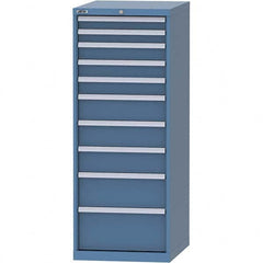 LISTA - 10 Drawer, 99 Compartment Bright Blue Steel Modular Storage Cabinet - Benchmark Tooling
