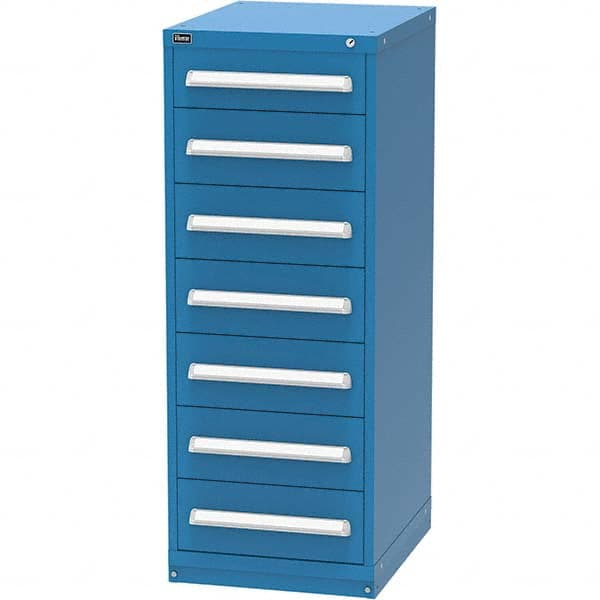 Vidmar - 7 Drawer, 45 Compartment Bright Blue Steel Modular Storage Cabinet - Benchmark Tooling