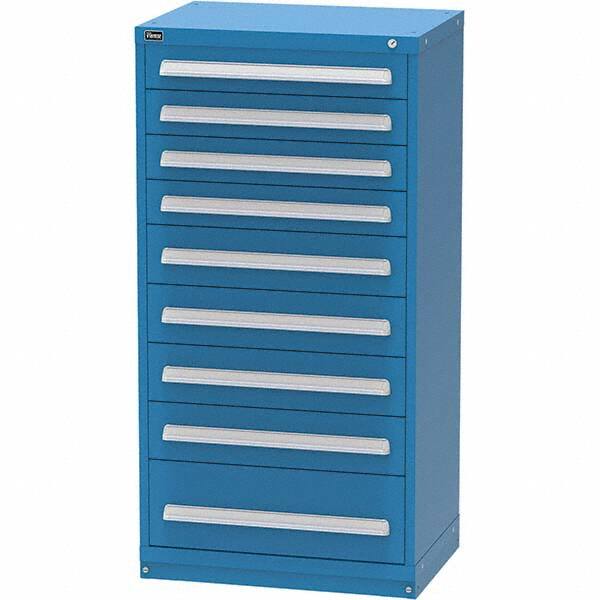 Vidmar - 9 Drawer, 45 Compartment Bright Blue Steel Modular Storage Cabinet - Benchmark Tooling