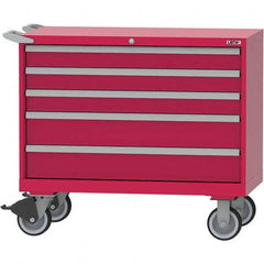 LISTA - 5 Drawer, 84 Compartment Bright Blue Steel Modular Storage Cabinet - Benchmark Tooling
