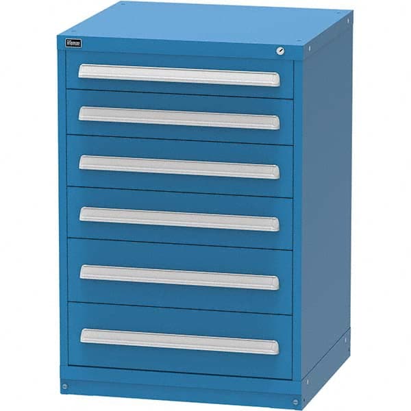 Vidmar - 6 Drawer Bright Blue Steel Modular Storage Cabinet - Benchmark Tooling
