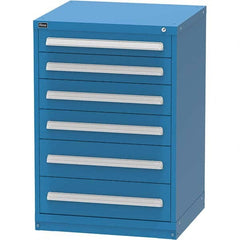 Vidmar - 6 Drawer Bright Blue Steel Modular Storage Cabinet - Benchmark Tooling